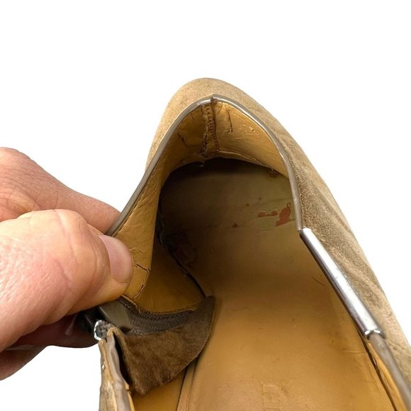 Coach Seneca Brown Suede Stiletto Round Toe Snakeskin Heels 7 - Picture 8 of 13